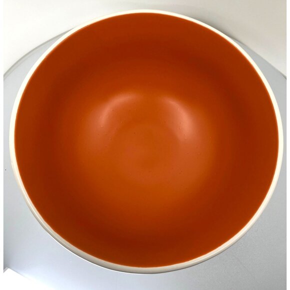 Large Blessed Burnt Orange & White Rae Dunn Mixing Bowl, 10" Diameter 4.5" Deep - Picture 4 of 7